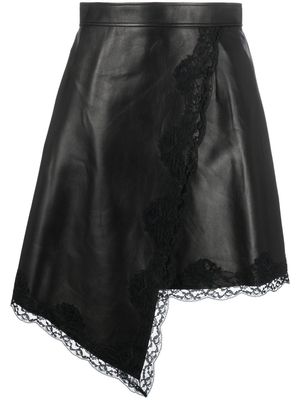 Alexander McQueen lace-trim asymmetric skirt - Black