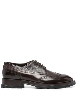 Alexander McQueen lace-up leather brogues - Brown