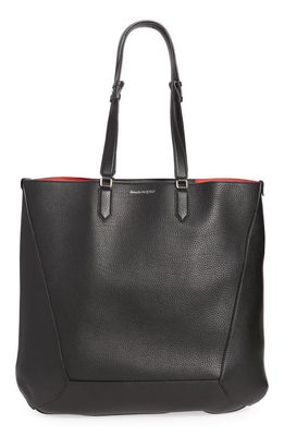 Alexander McQueen Large The Edge Leather Tote in Black