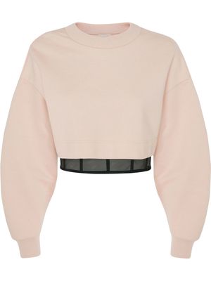 Alexander McQueen layered cropped sweatshirt - Pink