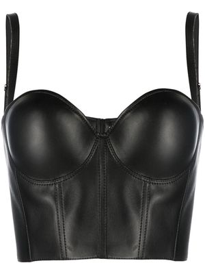 Alexander McQueen leather bra top - Black