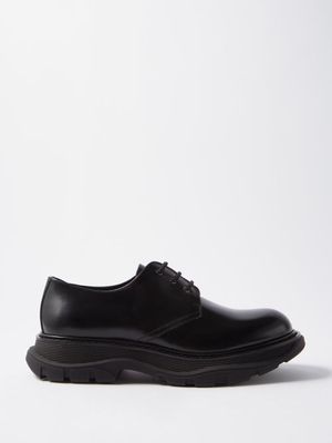 Alexander Mcqueen - Leather Derby Shoes - Mens - Black