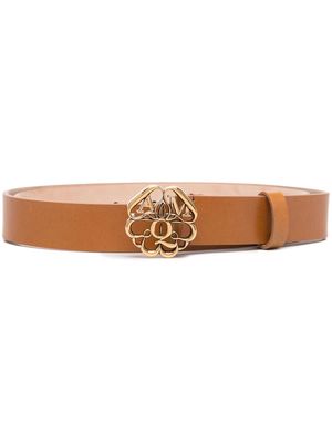Alexander McQueen logo embellished buckle belt - Brown