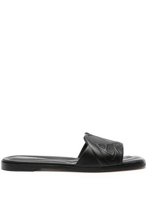 Alexander McQueen logo-embossed leather sandals - Black
