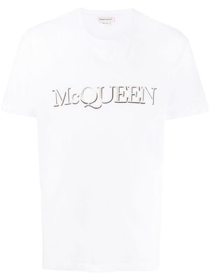 Alexander McQueen logo-embroidered cotton T-shirt - White