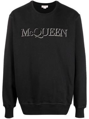 Alexander McQueen logo-embroidered crew-neck sweatshirt - Black