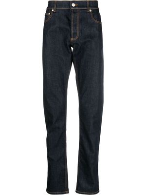 Alexander McQueen logo-embroidered jeans - Blue