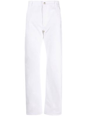 Alexander McQueen logo-embroidered slim-fit jeans - White
