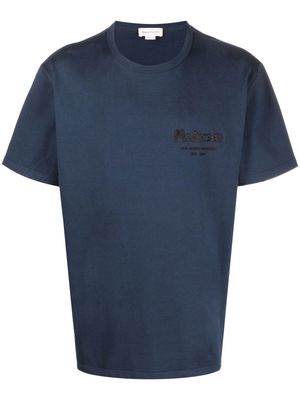 Alexander McQueen logo-embroidered T-shirt - Blue