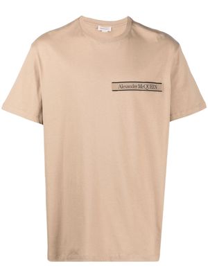 Alexander McQueen logo patch short-sleeve T-shirt - Neutrals