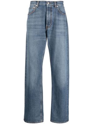 Alexander McQueen logo-patch straight-leg jeans - Blue