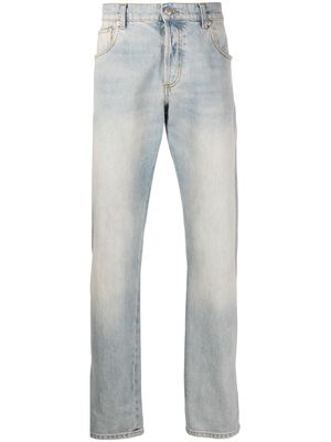 Alexander McQueen logo-patch washed cotton jeans - Blue