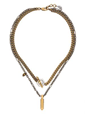 Alexander McQueen logo-pendant chain necklace - Gold