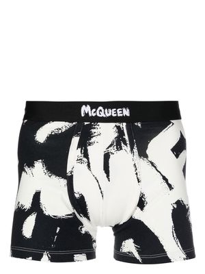 Alexander McQueen logo-print boxer shorts - Black