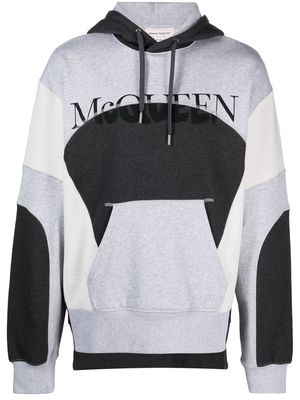 Alexander McQueen logo-print cotton hoodie - Grey