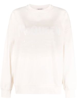 Alexander McQueen logo-print cotton sweatshirt - Neutrals