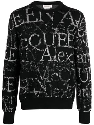 Alexander McQueen logo-print crew-neck jumper - Black