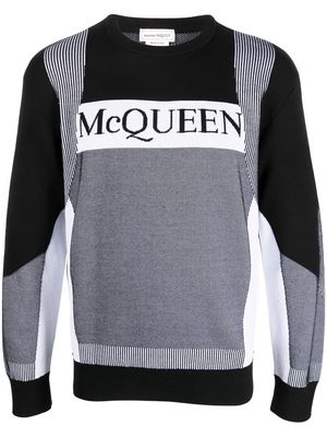 Alexander McQueen logo-print detail jumper - Black