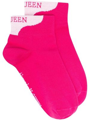 Alexander McQueen logo-print detail socks - Pink