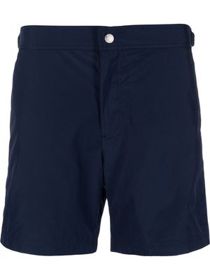 Alexander McQueen logo-print detail swim shorts - Blue