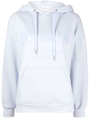 Alexander McQueen logo-print drawstring hoodie - Blue