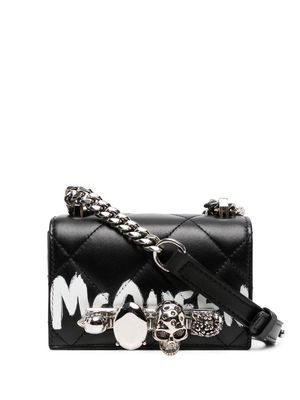 Alexander McQueen logo-print knuckleduster crossbody bag - Black