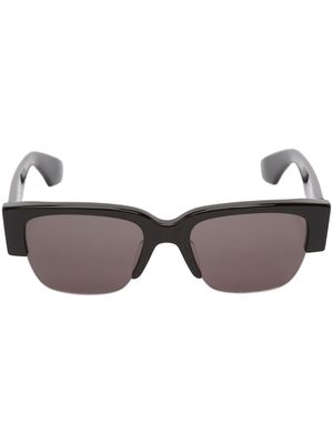 Alexander McQueen logo-print square-frame sunglasses - Black