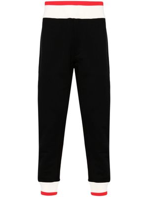 Alexander McQueen logo-print strap cotton track pants - Black