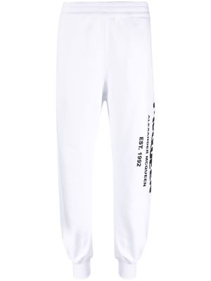 Alexander McQueen logo-print tapered track pants - White