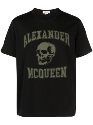 Alexander McQueen logo skull-print cotton T-shirt - Black