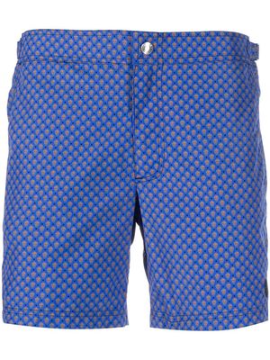 Alexander McQueen logo swim shorts - Blue