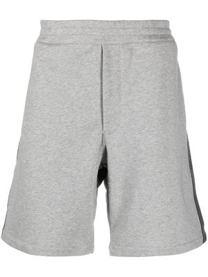 Alexander McQueen logo-tape cotton track shorts - Grey