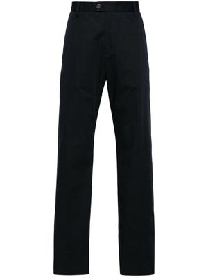 Alexander McQueen logo-trim cotton tailored trousers - Blue