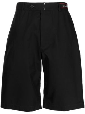Alexander McQueen logo waistband cotton shorts - Black