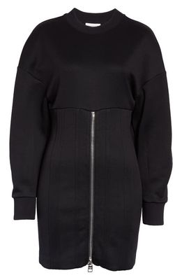 Alexander McQueen Long Sleeve Scuba Knit Dress in Black