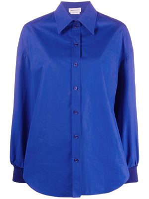 Alexander McQueen long-sleeved cotton shirt - Blue