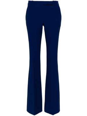 Alexander McQueen low-rise crepe flared trousers - Blue