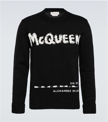 Alexander McQueen McQueen Graffiti intarsia cotton sweater