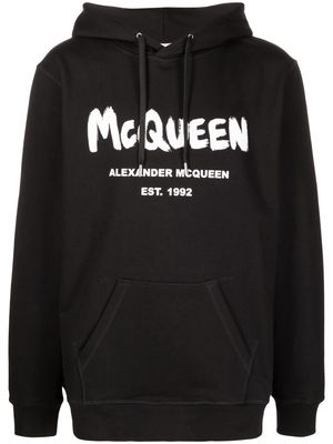 Alexander McQueen McQueen Graffiti logo hoodie - Black