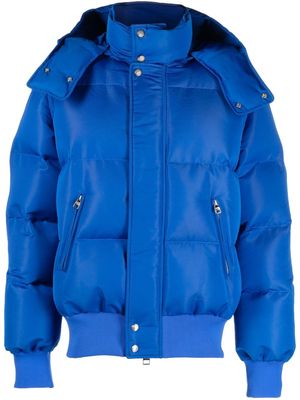 Alexander McQueen McQueen Graffiti print puffer jacket - Blue
