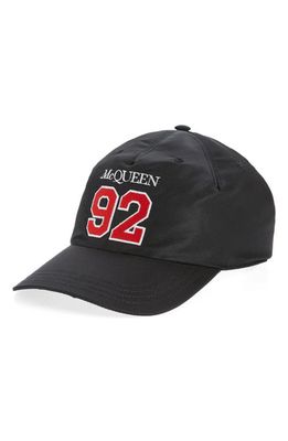 Alexander McQueen McQueen Sport Baseball Cap in Black/Red