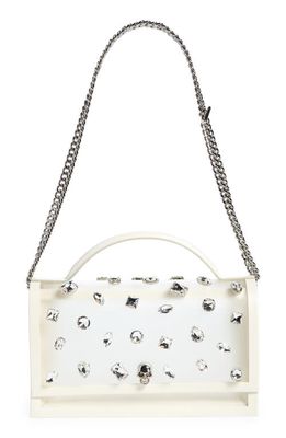 Alexander McQueen Medium Skull Crystal Embellished Clear Top Handle Bag in 1943 Transparent