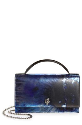 Alexander McQueen Medium Skull Galactic Iris Top Handle Bag in Blue Multicolor
