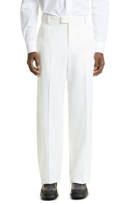 Alexander McQueen Men's Baggy Wool Trousers in Soft White