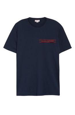 Alexander McQueen Men's Taped T-Shirt in Ink/Mix