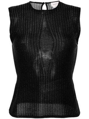 Alexander McQueen metallic-threading knitted tank top - Black