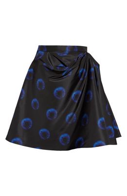 Alexander McQueen Midnight Iris Ruched Faille Miniskirt in 4120 Midnight Blue