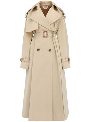 Alexander McQueen Military belted trench coat - Neutrals