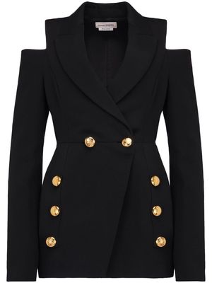 Alexander McQueen Military cut-out double-breasted jacket - Black