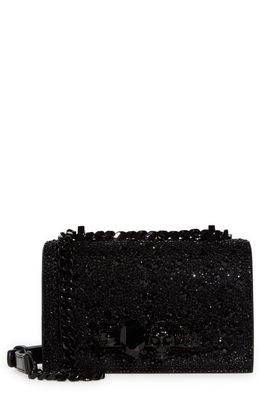 Alexander McQueen Mini Jeweled Crystal Embellished Leather Satchel in Black